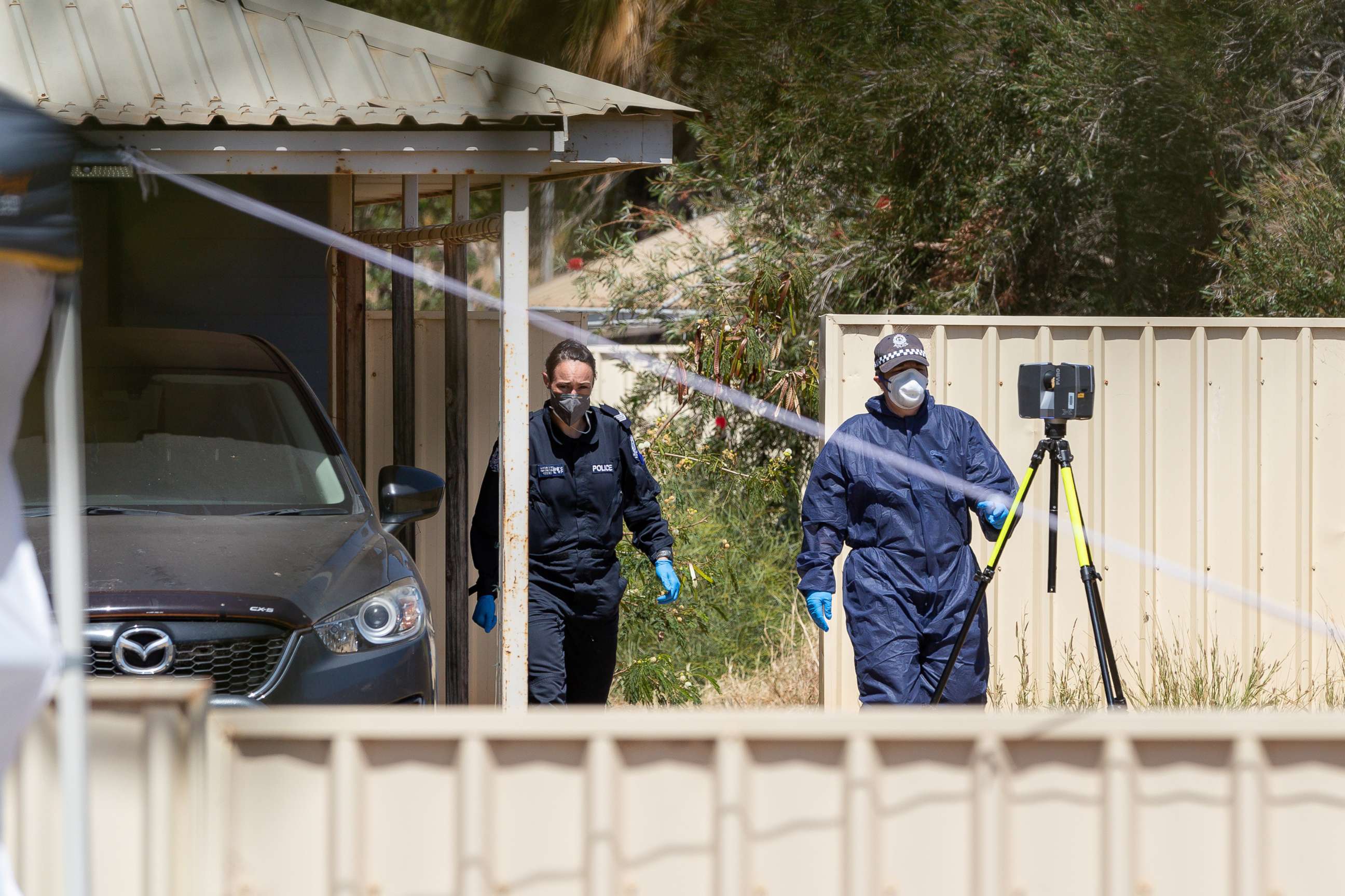 PHOTO: Forensic police officers work at the house where missing girl Cleo Smith was rescued by Western Australian Police, in Carnarvon, Australia, Nov. 4, 2021.