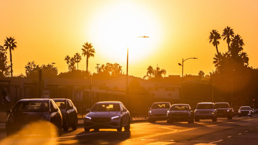 PHOTO: A view shows vehicles passing along the 101 Freeway, Oct. 3, 2024, in Los Angeles.