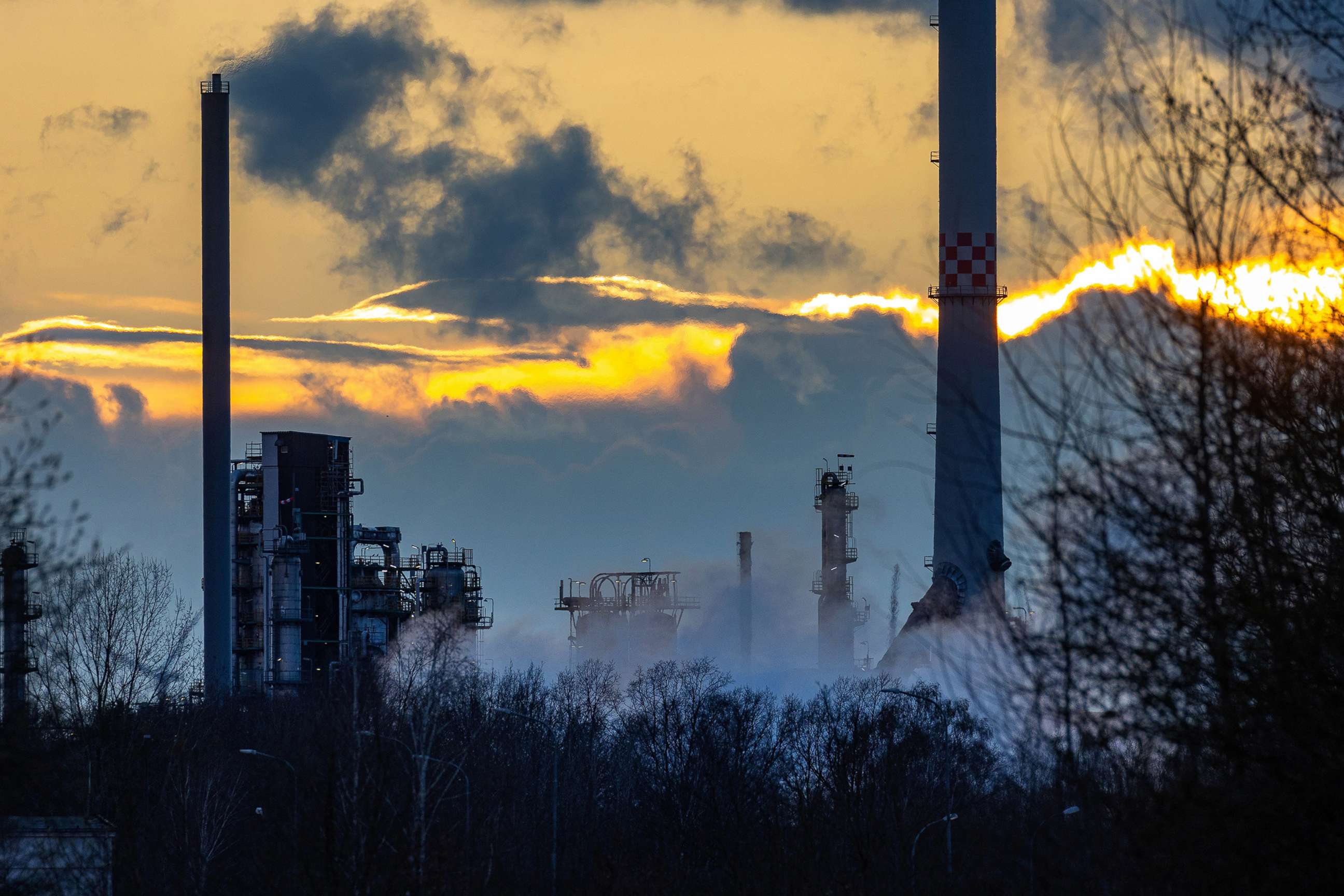 PHOTO: Smoke rises from the PCK Schwedt oil refinery in Schwedt, Germany, April 7, 2022.