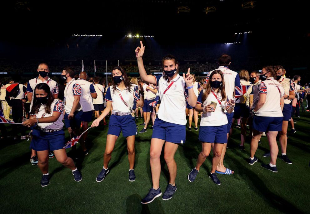 PHOTO: Members of Team Great Britain during the Closing Ceremony of the Tokyo 2020 Olympic Games at Olympic Stadium on Aug. 8, 2021 in Tokyo, Japan.