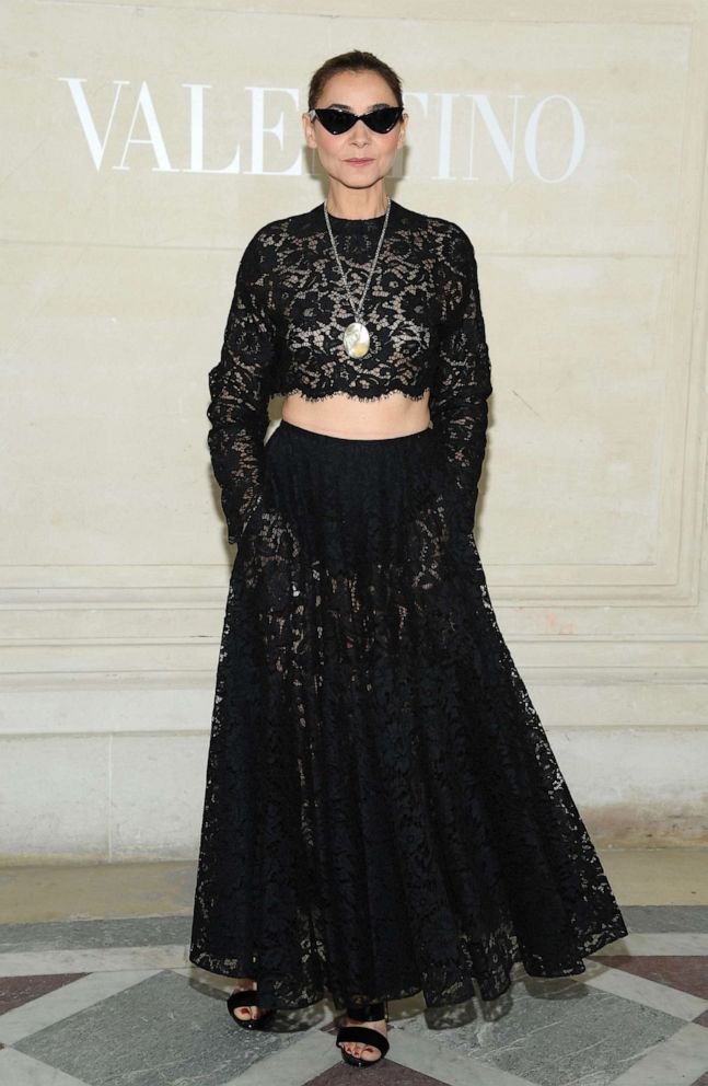 PHOTO: Clotilde Courau attends the Valentino Haute Couture Fall/Winter 2019 2020 show as part of Paris Fashion Week on July 03, 2019, in Paris.