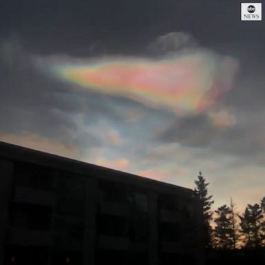 Iridescent polar stratospheric clouds glitter over Iceland.