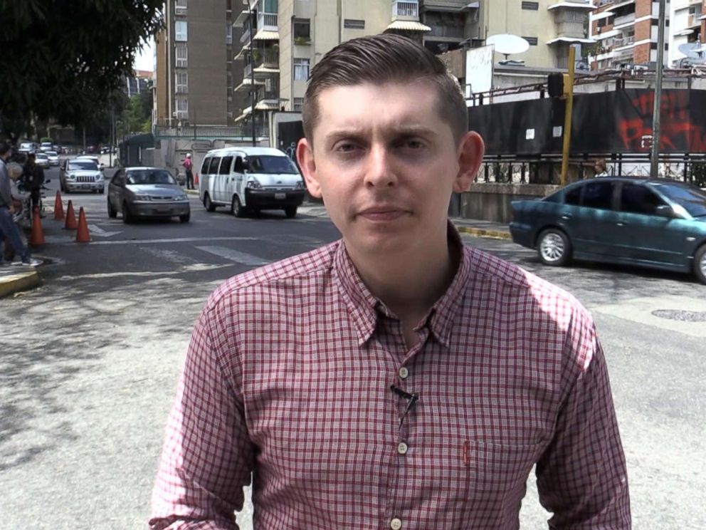 PHOTO: Reporter Cody Weddle reports for ABC News from Venezuela, Feb. 13, 2019.