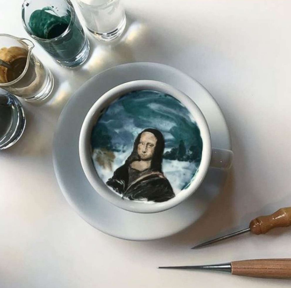 PHOTO: South Korean barista Lee Kang Bin has gained notoriety for creating "cream art" in lattes, such as a replica of Leonardo da Vinci's "Mona Lisa."
