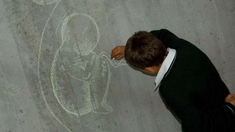 PHOTO: A child draws a fetus on a blackboard during a reproductive health class in Colombia, April 8, 2007.