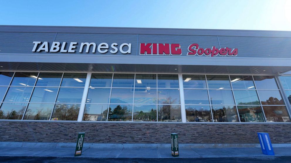 PHOTO: The new exterior of the Table Mesa King Soopers is shown during a media tour in Boulder, Colo., Feb. 8, 2022.