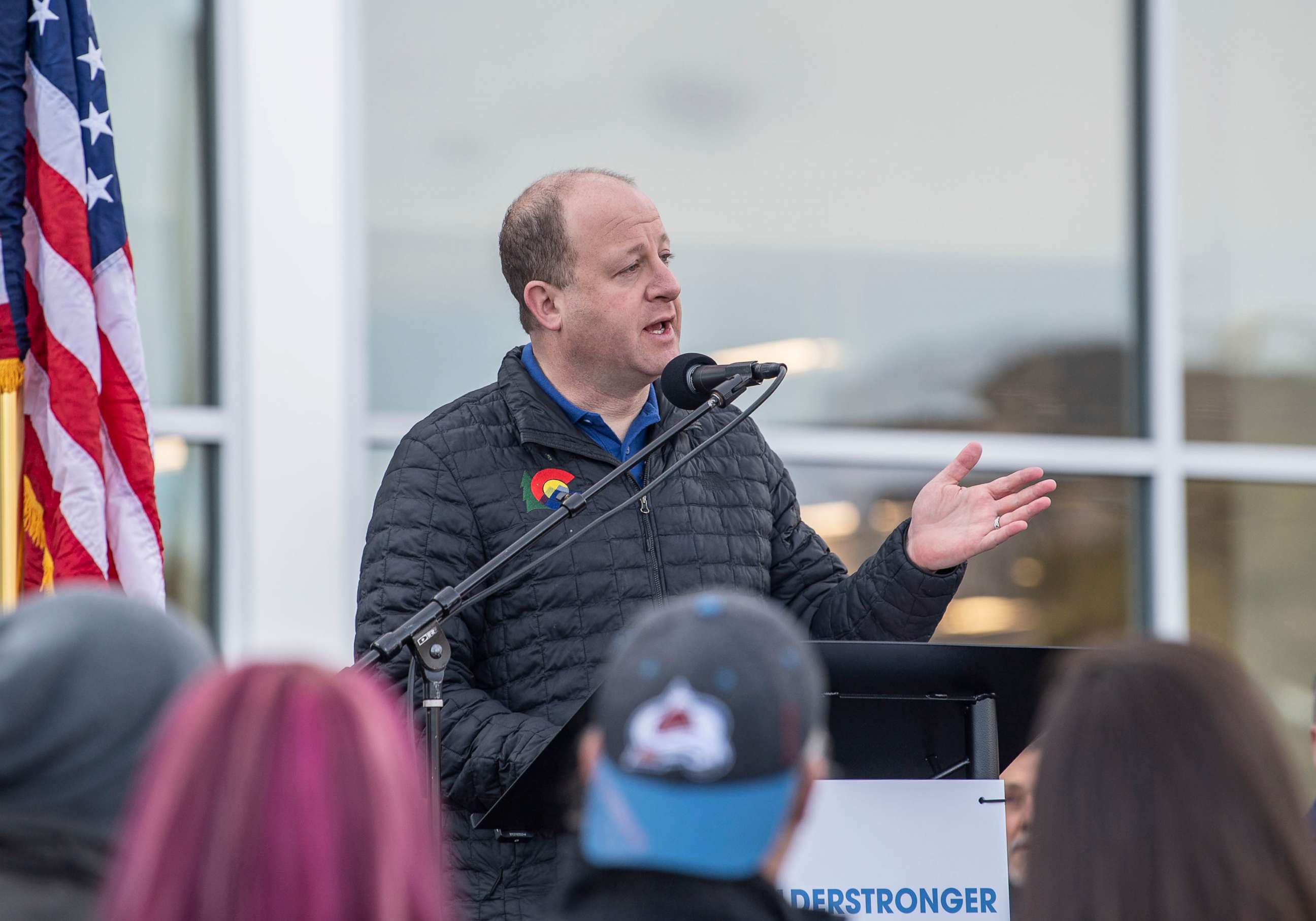 PHOTO: Colorado Gov. Jared Polis speaks at the reopening of a King Soopers grocery store in Boulder, Colo. , Feb. 9, 2022.Colorado Gov. Jared Polis speaks at the reopening of a King Soopers grocery store in Boulder, Colo. , Feb. 9, 2022.
