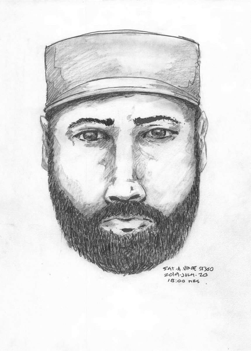 PHOTO: A composite sketch of a man seen talking to Lucas Robertson Fowler on British Columbia Highway 97 on July 14. The following day, Fowler and his girlfriend, Chynna Noelle.