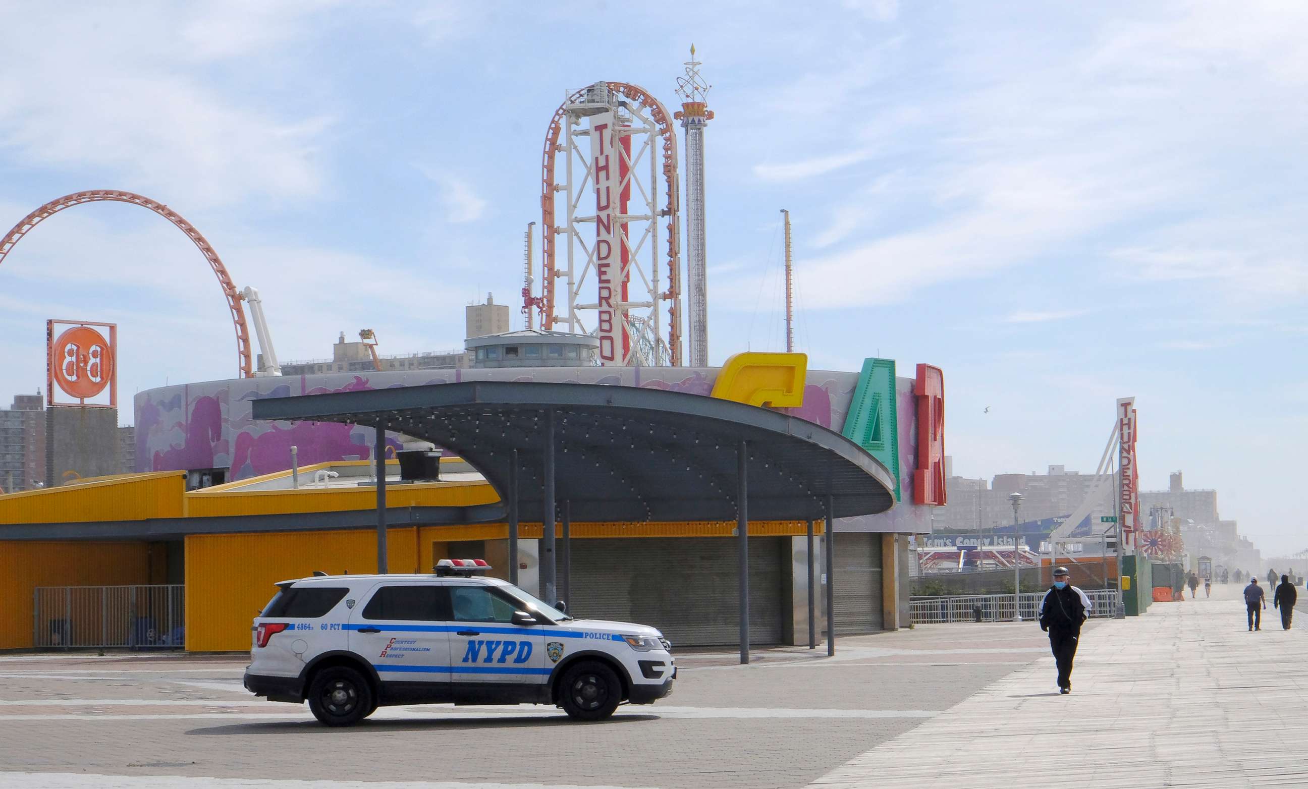 PHOTO: A shooter opened fire on a crowd standing at Brooklyn's famed Coney Island boardwalk early Sunday morning, wounding five people in New York, July 10, 2022.