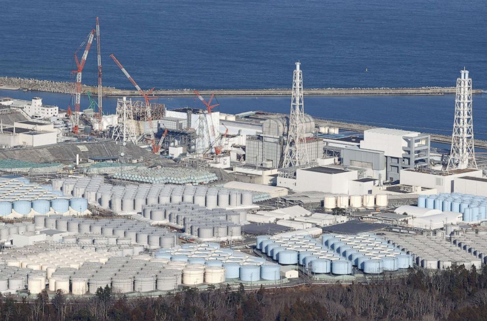 PHOTO: An aerial view shows the storage tanks for treated water at the tsunami-crippled Fukushima Daiichi nuclear power plant in Okuma town, Fukushima prefecture, Japan, August 22, 2023, in this photo taken by Kyodo.