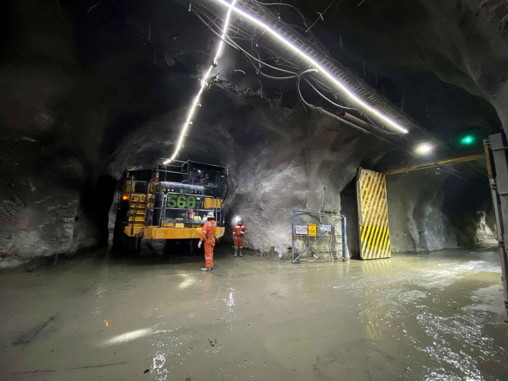 PHOTO: A mining truck is seen during an industry tour inside the Codelco El Teniente copper mine, the world's largest underground copper mine near Machali area, Rancagua, Chile, Oct. 15, 2020.