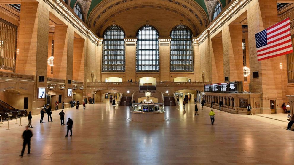 PHOTO: The usually busy Grand Central Station is seen nearly empty on March 25, 2020 in New York City.