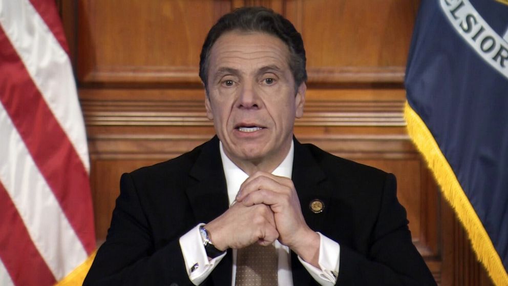 PHOTO: Governor Andrew Cuomo speaks during his daily press briefing to talk about efforts to fight the spread of the new coronavirus in New York on April 22, 2020.