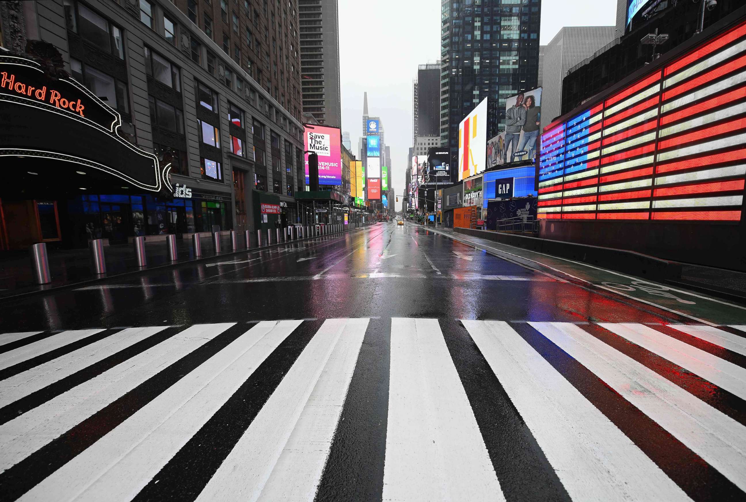 PHOTO: A nearly empty Times Square is seen, March 23, 2020, in New York.