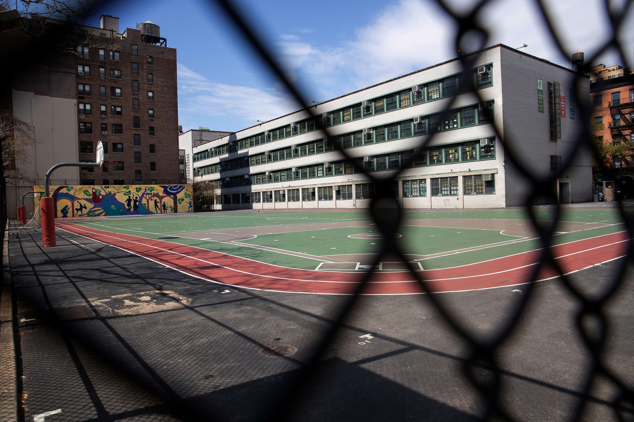 PHOTO: An empty playground is seen at the Anderson School PS 334 during the outbreak of the coronavirus disease (COVID-19) in New York, April 12, 2020. 