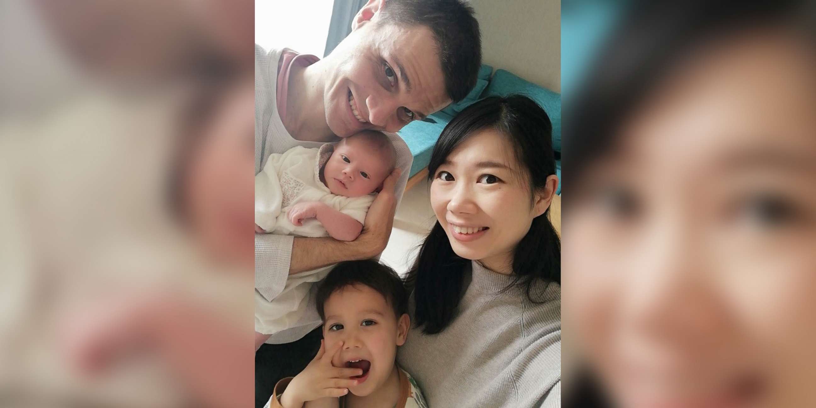 PHOTO: Ben Van Overmeire and Mio Goto were living in Suzhou, China, amid the novel coronavirus outbreak when Goto gave birth to her second child, Yue.