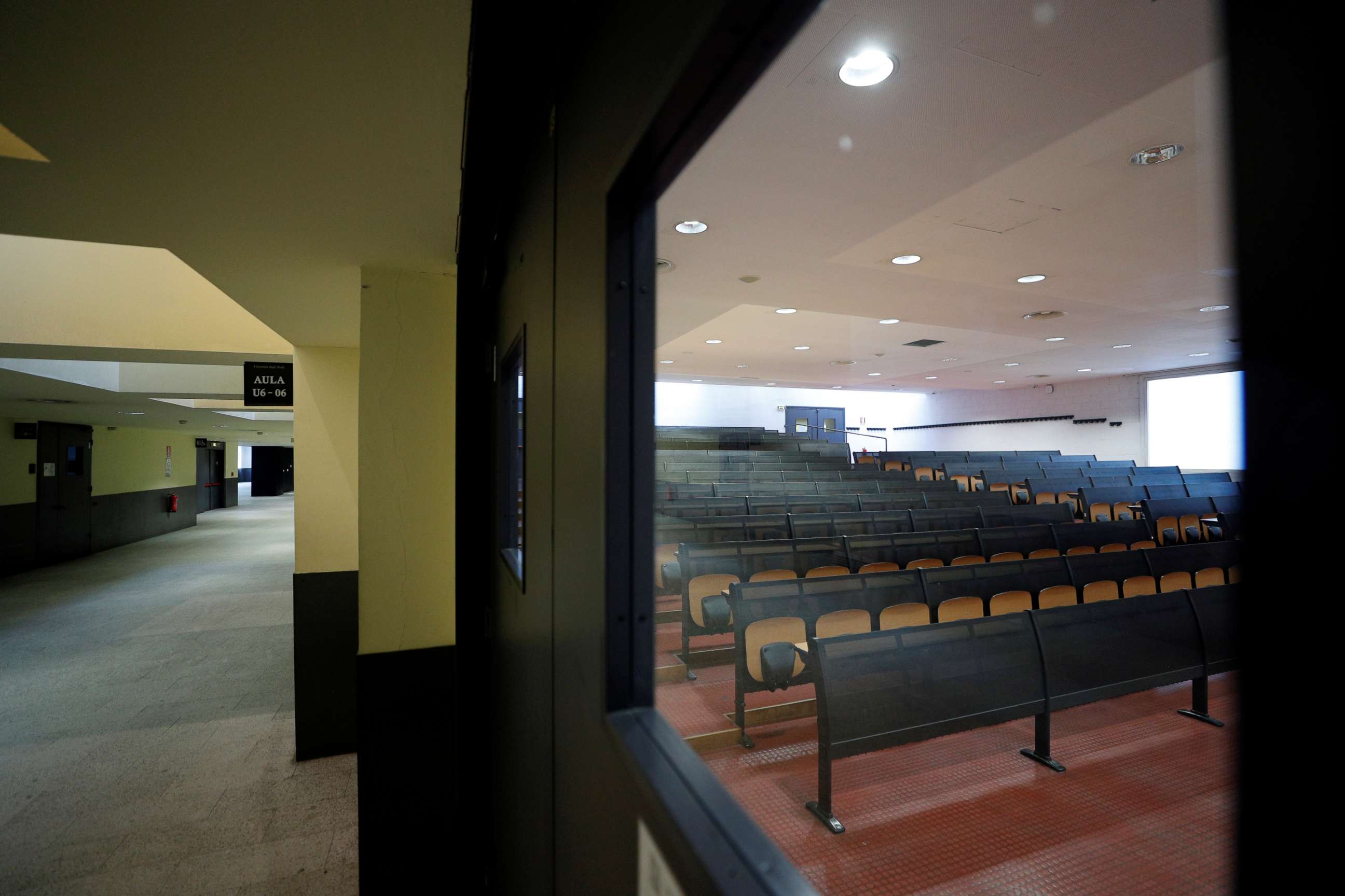 PHOTO: An empty class room is pictured inside the Bicocca University in Milan, Italy, March 2, 2020. 