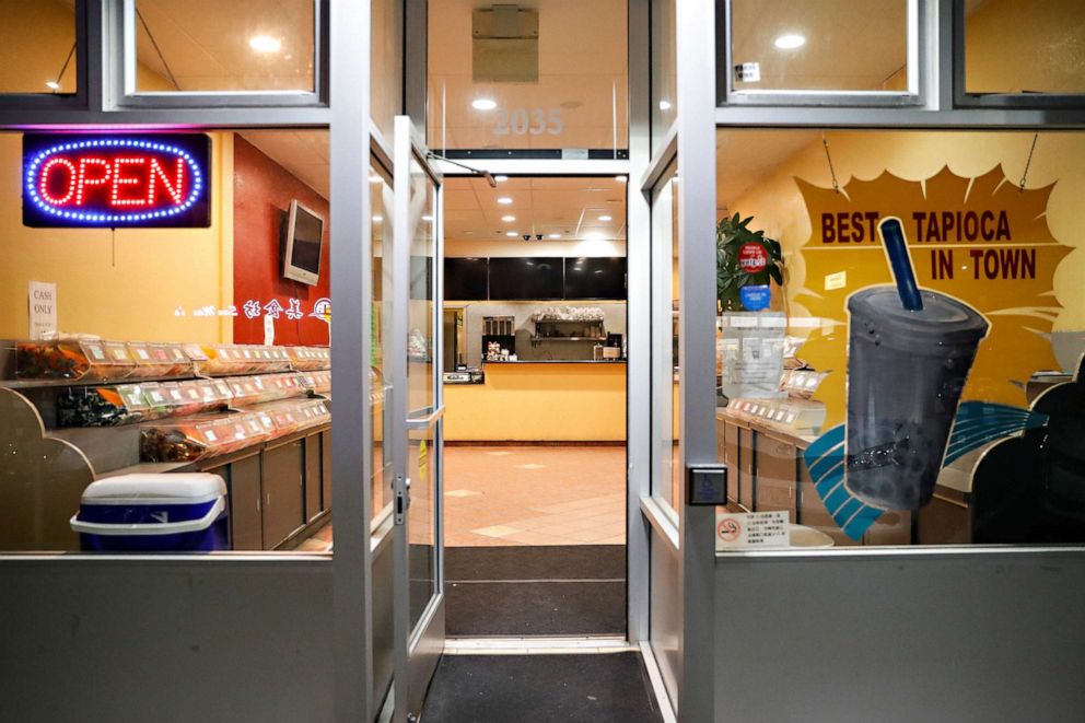 PHOTO: An empty tapioca milk tea store is seen on Irving Street prior to the citywide shelter in place order, amid the novel coronavirus (COVID-19) outbreak, in San Francisco.