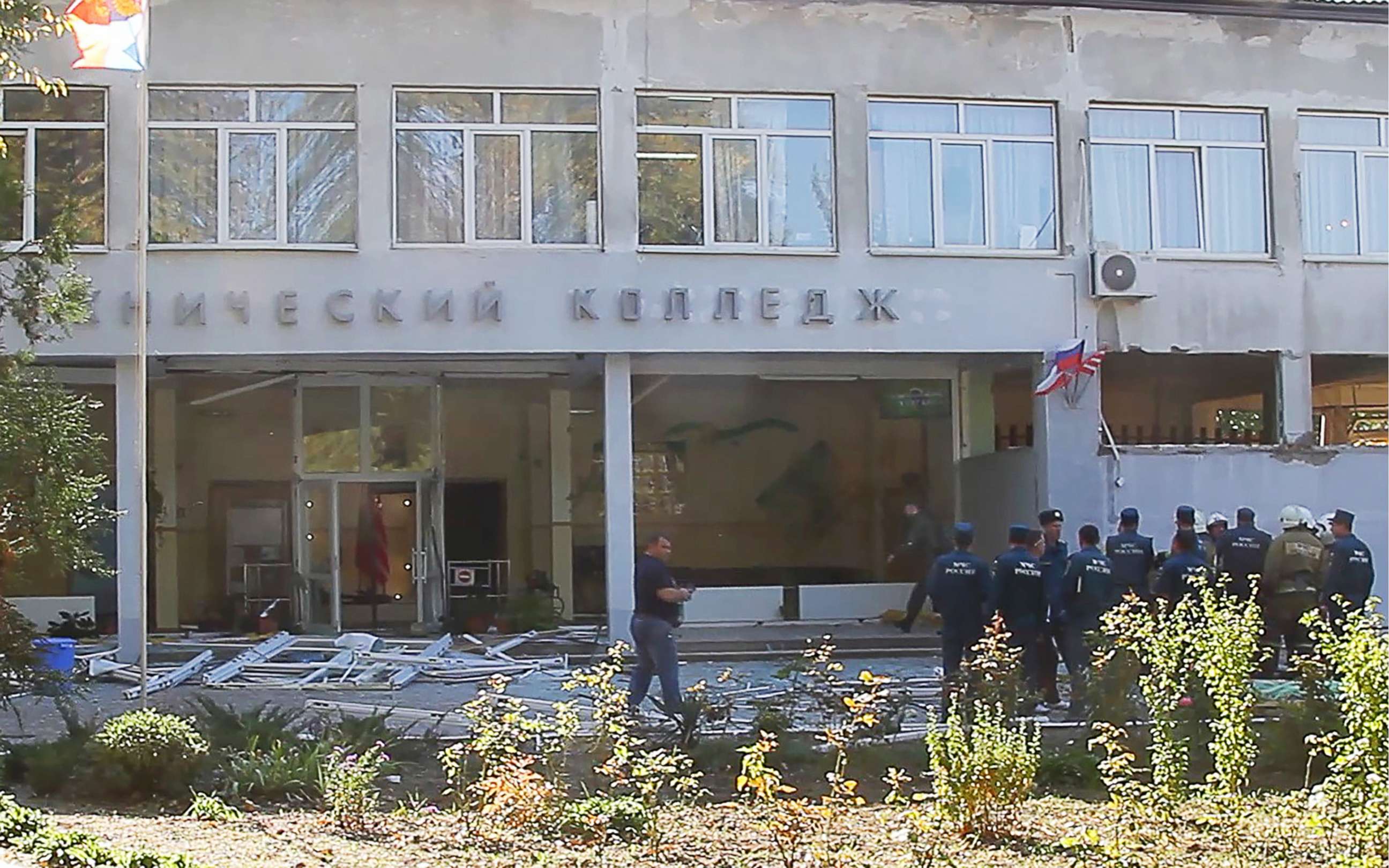 PHOTO: The site of a bomb blast at a college in the Crimean city of Kerch, Oct. 17, 2018, in Crimea, Russia.