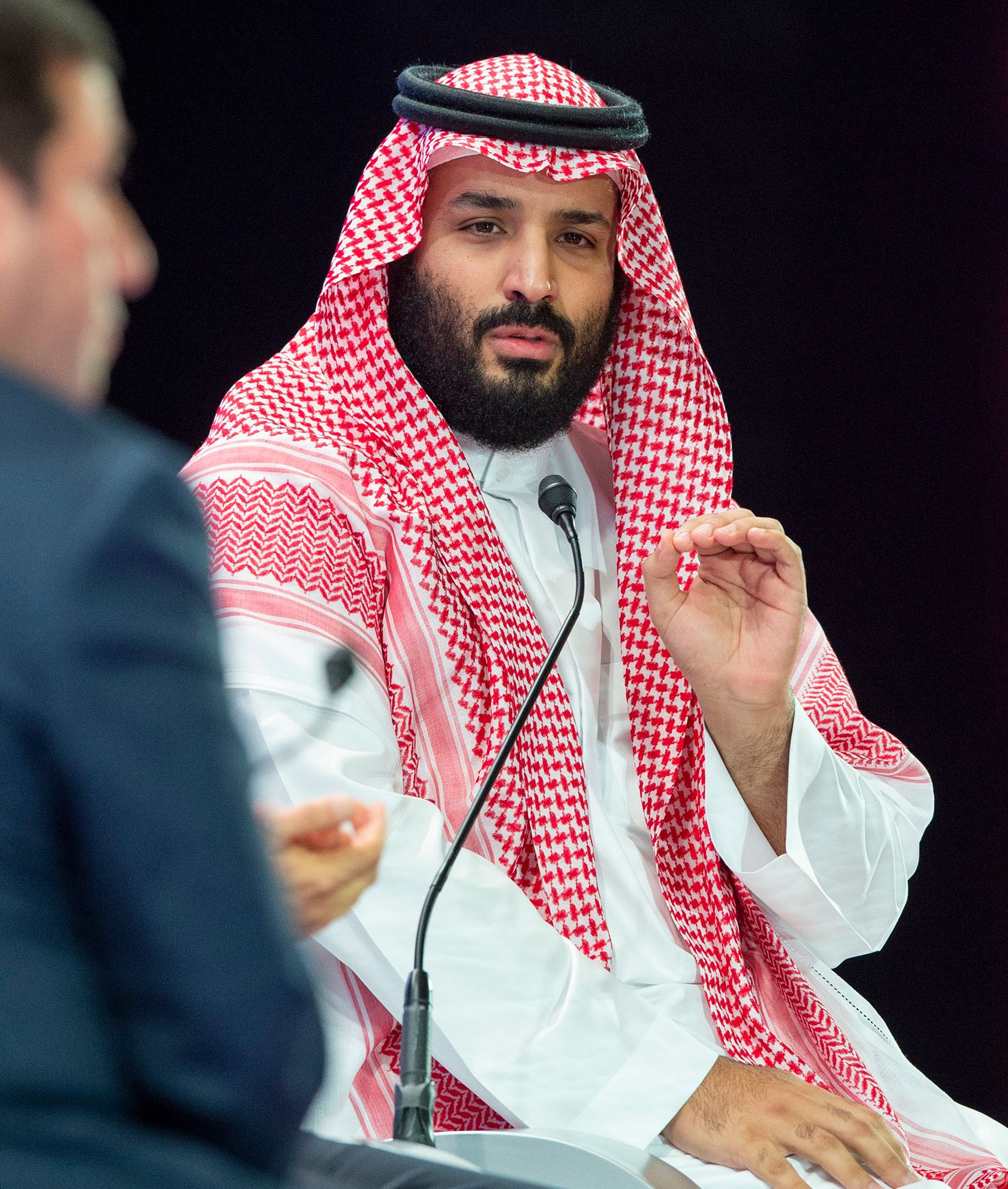 PHOTO: Saudi Crown Prince Mohammed bin Salman speaks during a joint session of the Future Investment Initiative (FII) conference in the capital Riyadh,  Oct. 24, 2018. 