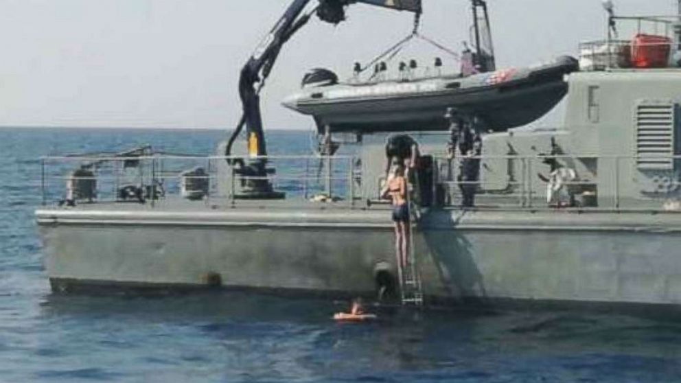 Woman who fell off cruise ship rescued after treading water for 10