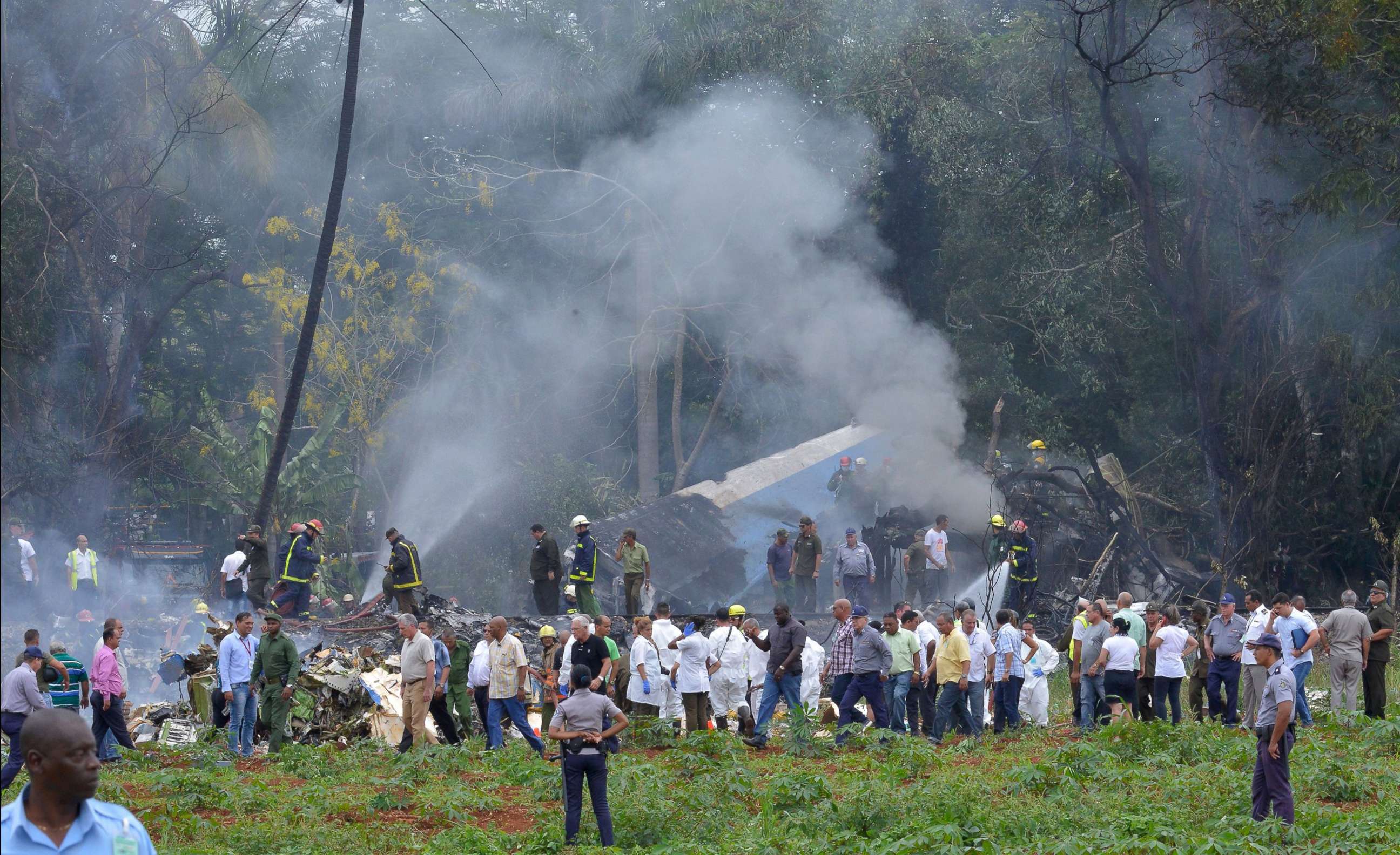 PHOTO: The scene where a Cubana de Aviacion aircraft crashed after taking off from Havana's Jose Marti airport, May 18, 2018 in Cuba.
