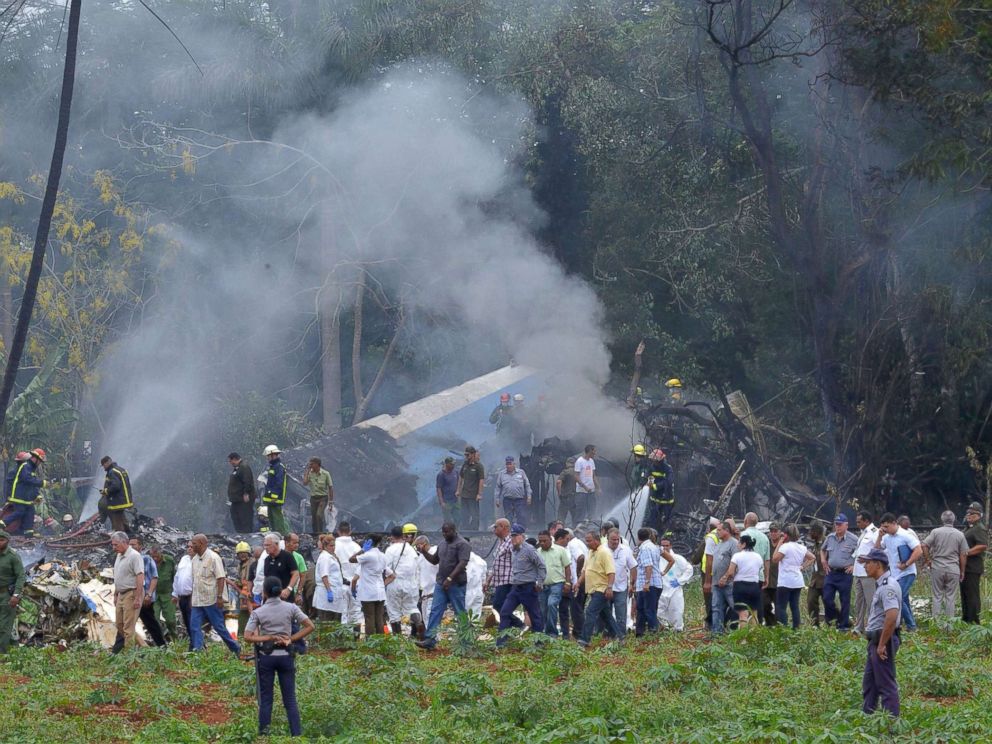 PHOTO: The scene where a Cubana de Aviacion aircraft crashed after taking off from Havanas Jose Marti airport, May 18, 2018 in Cuba.