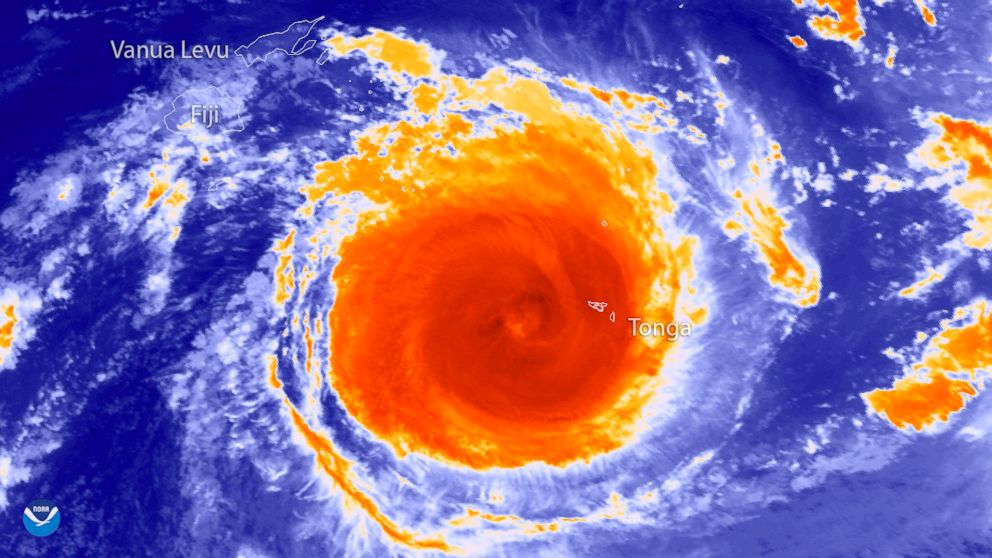 PHOTO: The Japan Meteorological Agency's Himawari-8 satellite captured this thermal infrared imagery of powerful Tropical Cyclone Gita in the South Pacific at 1550 UTC, Feb. 12, 2018. 