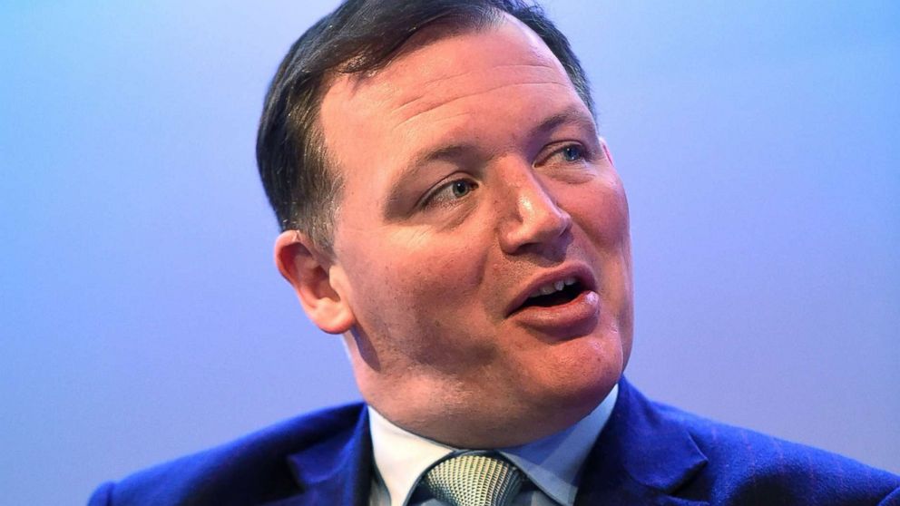 PHOTO: British politician Damian Collins answers questions during an event in London, March 10, 2016.
