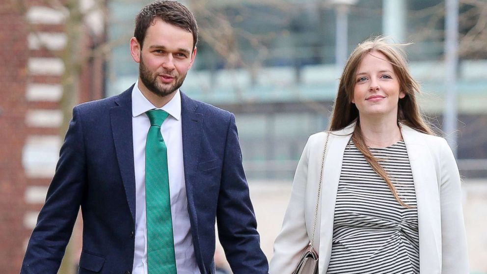 Daniel McArthur and wife Amy, who own Ashers Baking Company, are pictured entering the Royal Courts of Justice in Belfast, Northern Ireland, May 1, 2018. 

