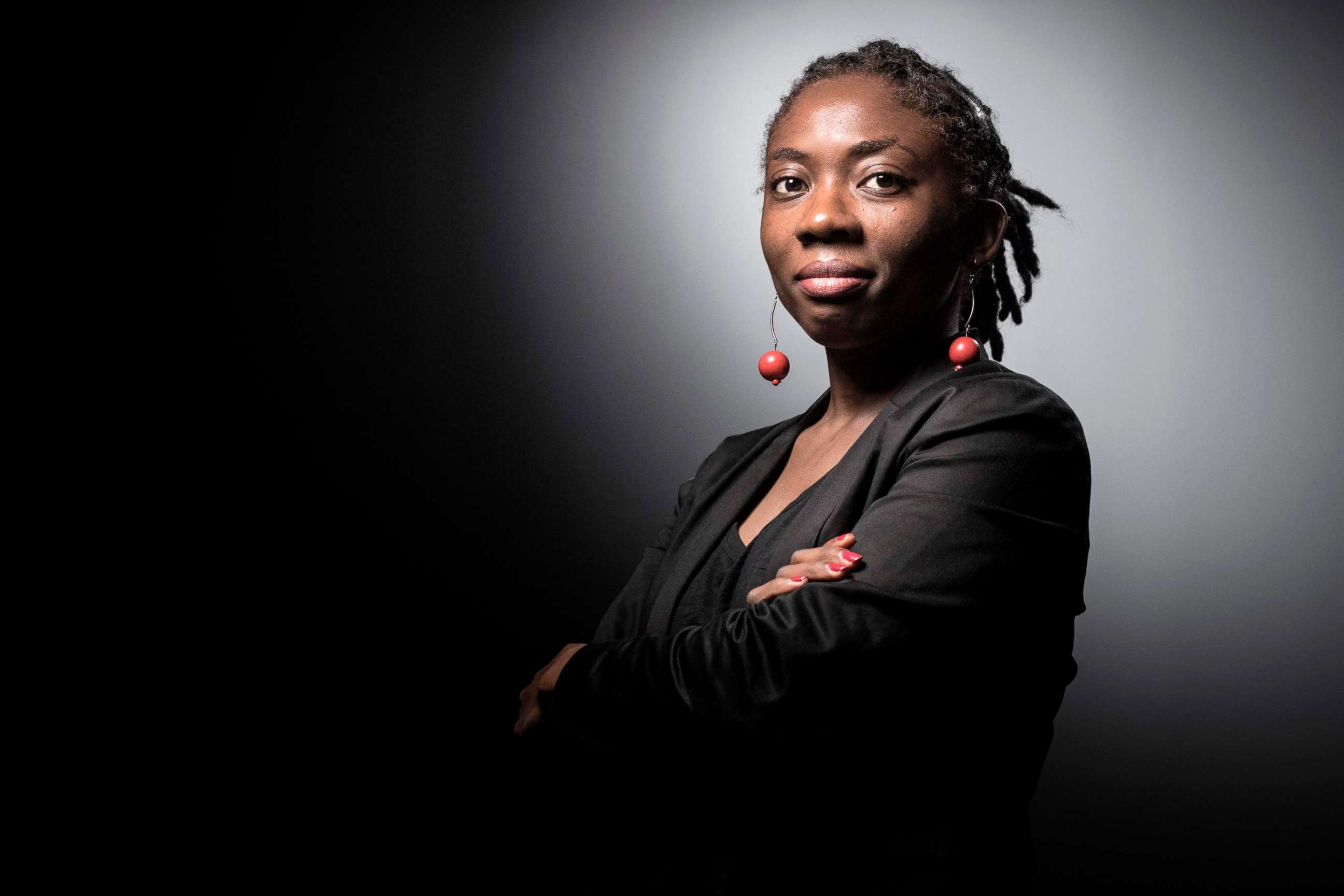 PHOTO: French leftist La France Insoumise (LFI) member of Parliament Daniele Obono poses during a photo session in Paris.