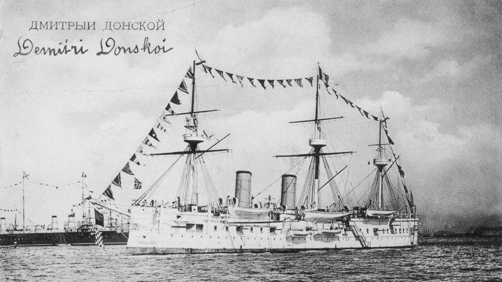 PHOTO: The Dmitrii Donskoi Armored Cruiser of the Imperial Russian Navy on Oct. 3, 1891 at anchor off Brest.