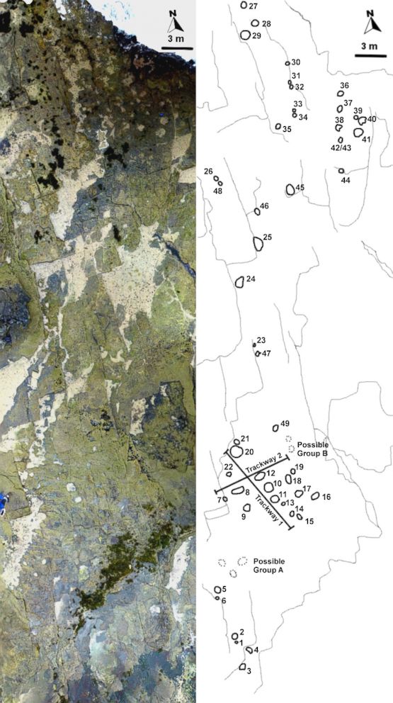 PHOTO: Scientists mapped the location of dinosaur tracks found on the Isle of Skye in Scotland.