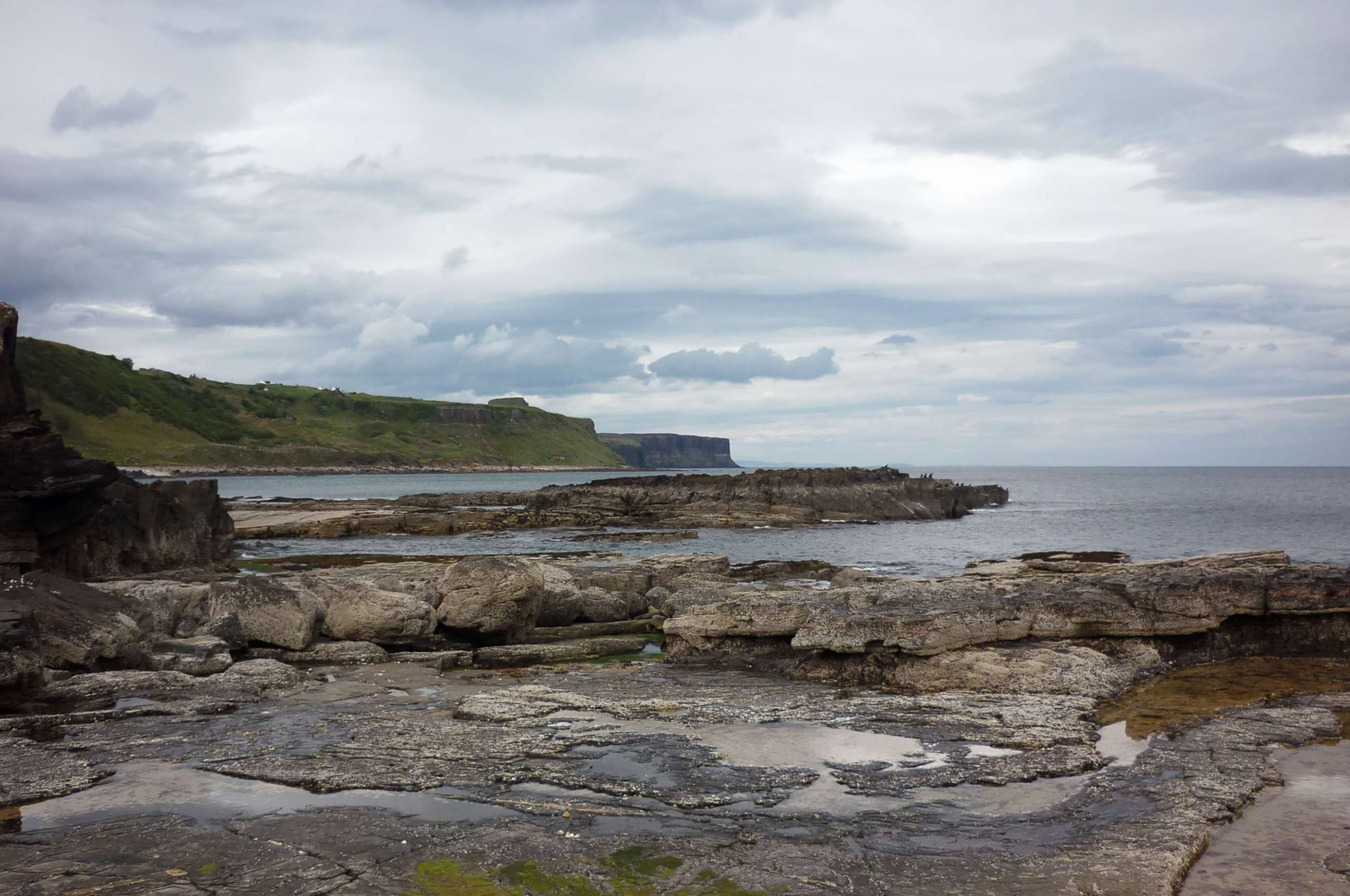 PHOTO: The tracksite looking towards Valtos and Kilt Rock Falls, along the coastline of the Isle of Skye in Scotland where numerous dinosaur footprints have been identified.