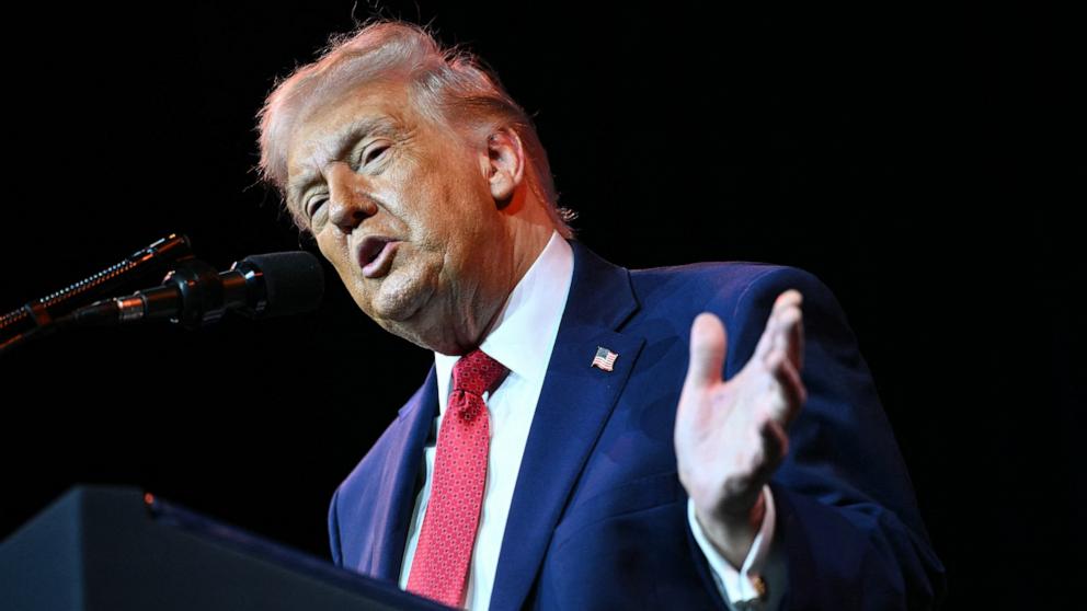 PHOTO: President Donald Trump speaks during the House Republican Party member retreat at the Kennedy Center in Washington, January 6, 2026. 