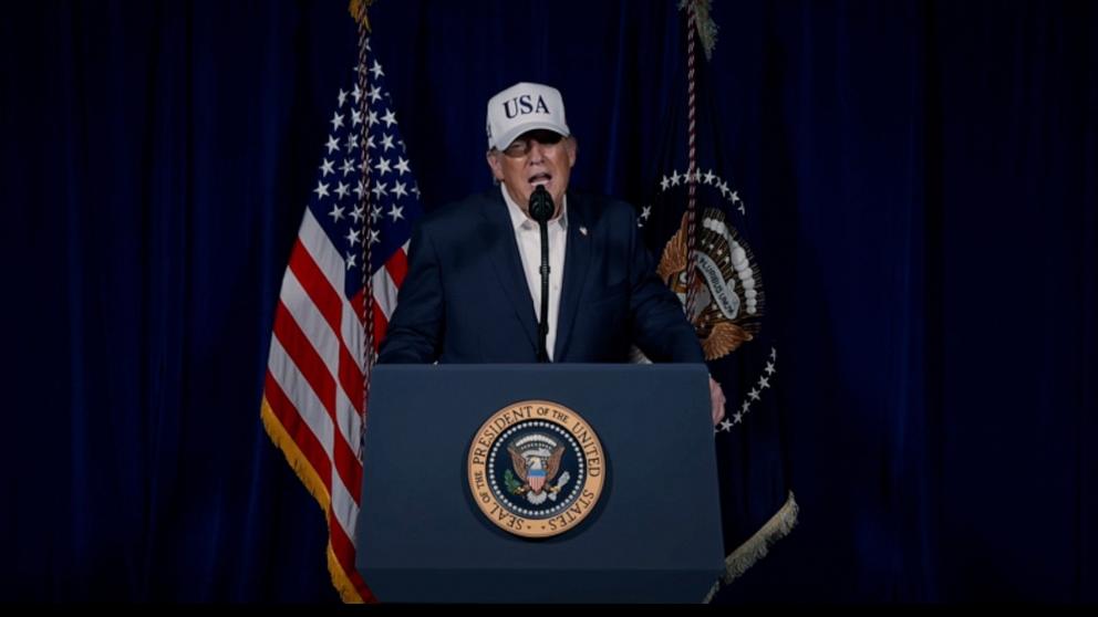 PHOTO: President Donald Trump speaks to announce that the U.S. had begun "major combat operations" in Iran, on the day Israel and the U.S. conducted strikes on Iran, Feb. 28, 2026.
