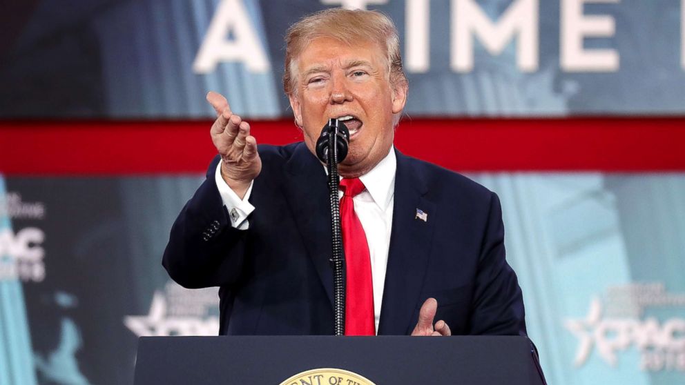 President Donald Trump addresses the Conservative Political Action Conference on Feb. 23, 2018, in National Harbor, Md.