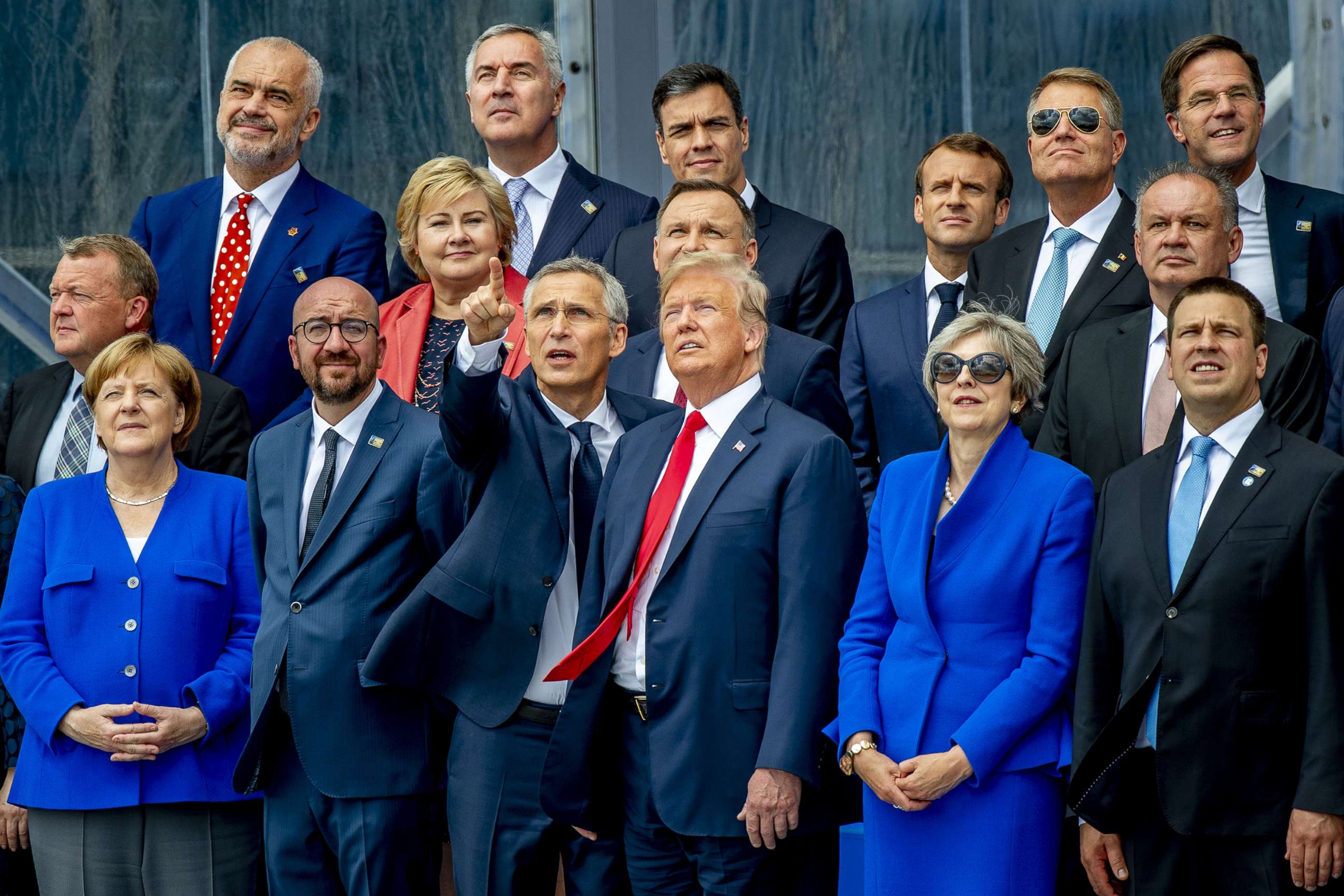 PHOTO: President Donald Trump and other leaders at NATO summit in Brussels, July 11, 2018.