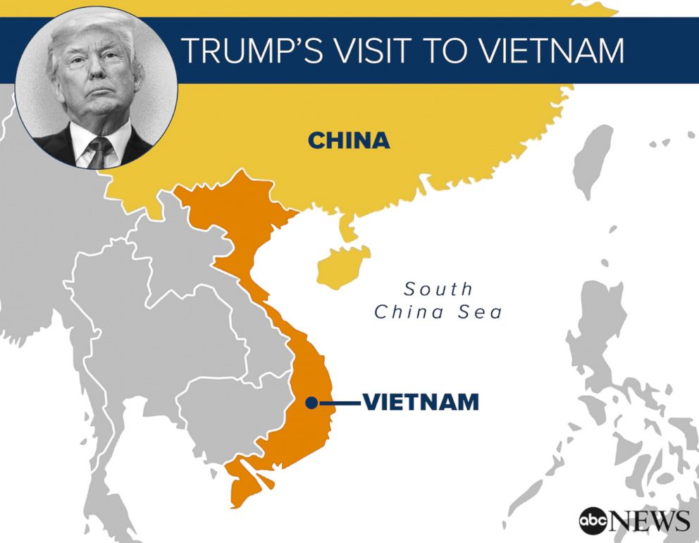 MAP: Trump's visit to Vietnam