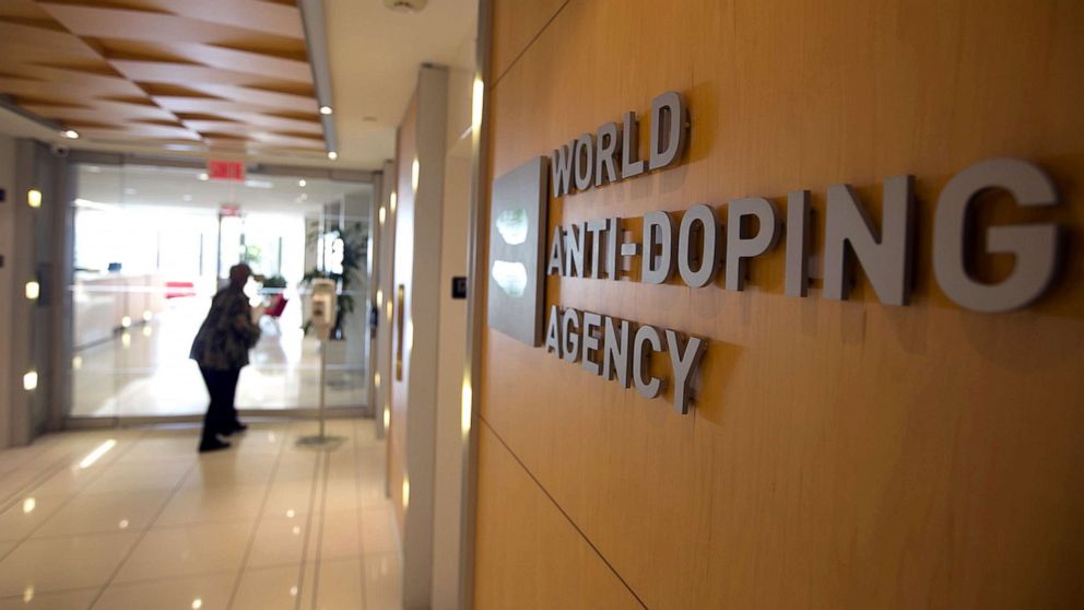 PHOTO: A woman walks into the head office of the World Anti-Doping Agency (WADA) in Montreal, Quebec, Canada, Nov. 9, 2015. 