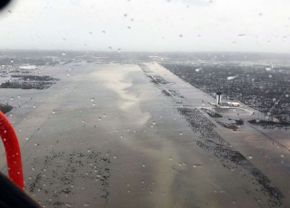 PHOTO: Floodwaters cover a low-lying area of the Bahamas, Sept. 2, 2019 after Hurricane Dorian swept over the islands.