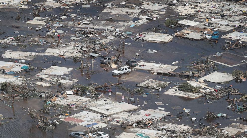 PHOTO: An aerial view of damage caused by Hurricane Dorian is seen on Great Abaco Island on Sept. 4, 2019, in Great Abaco, Bahamas.