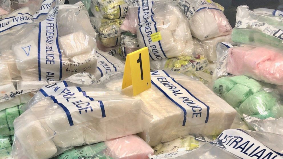 PHOTO: Australian authorities released this image of a massive drug bust which included methamphetamine and heroin.