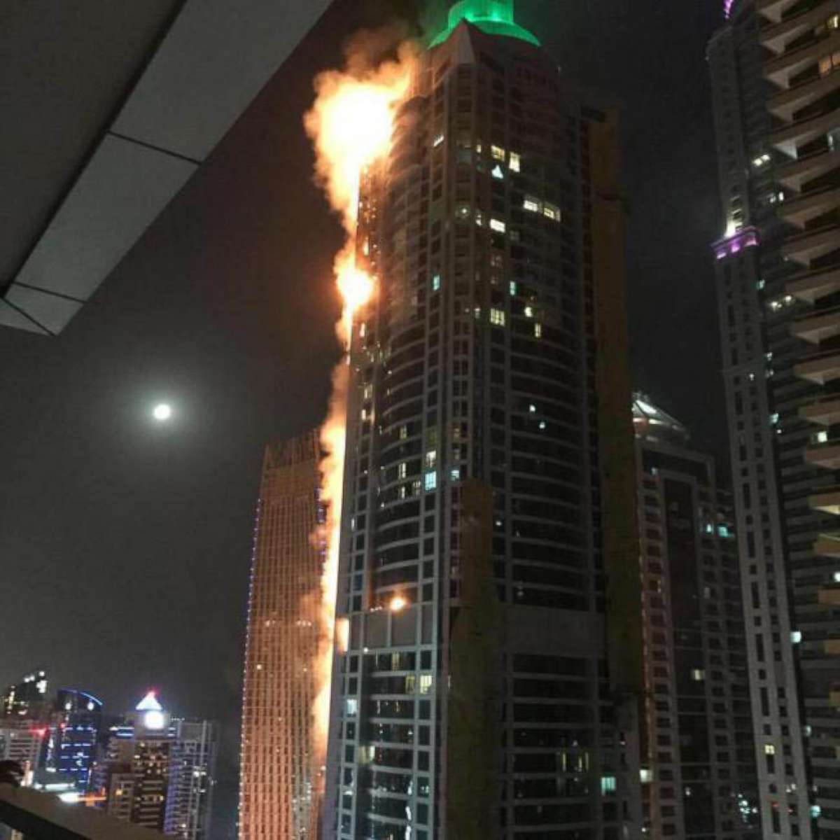 PHOTO: A fire is seen at "The Torch" in Dubai, United Arab Emirates, Aug. 4, 2017.