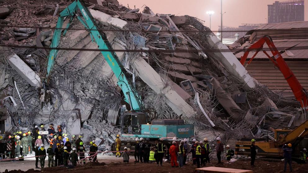 PHOTO: Rescue personnel work at the site of a building that collapsed, following a strong earthquake, in Bangkok, Thailand, March 29, 2025.