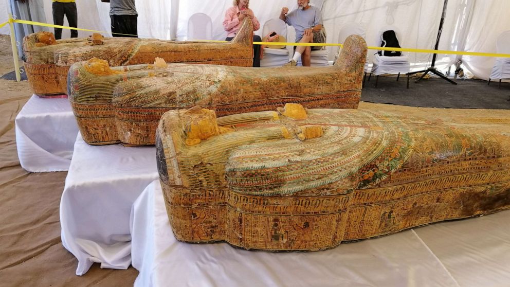 Egypt unveils 3,000-year-old wooden coffins in Luxor - Good Morning America