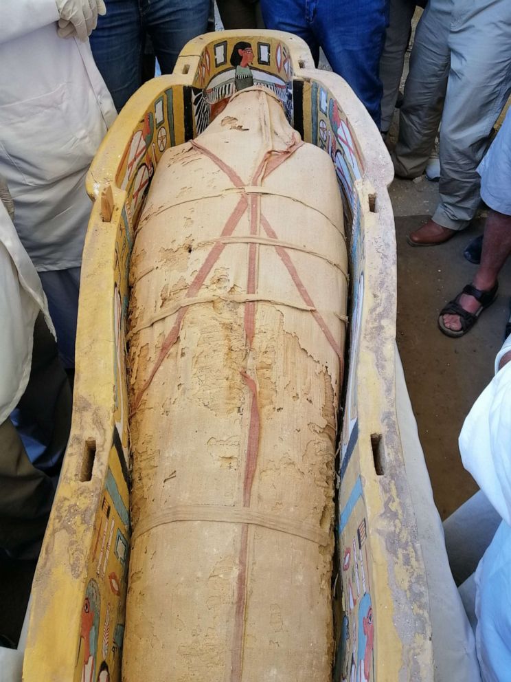 PHOTO: Egypt unveiled 30 ancient wooden coffins on Saturday that were discovered in the southern city of Luxor, in what the country's antiquities ministry described as one of the largest discoveries in years.