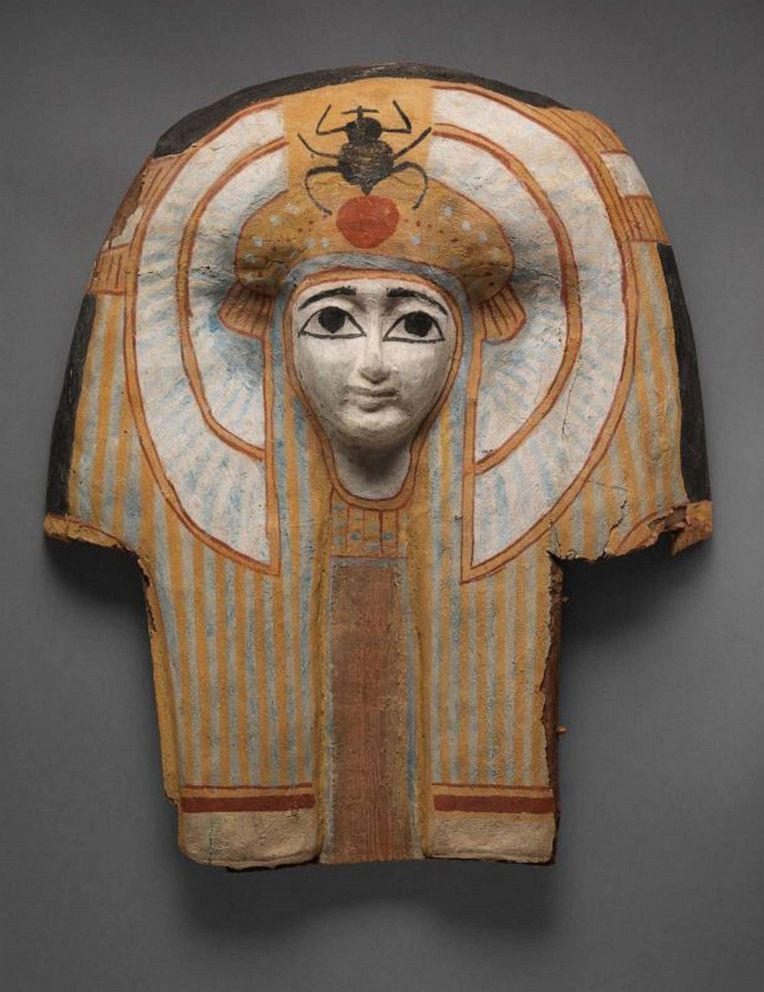PHOTO: A face from a painted wooden Egyptian coffin dated ca. 945-712 BC, and valued at approximately $6,500. 