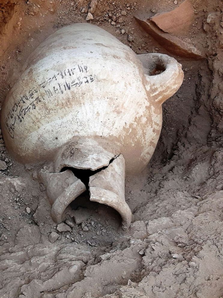 PHOTO: Archeological discoveries sit among the dig in Luxor, Egypt, in this undated handout photo. 