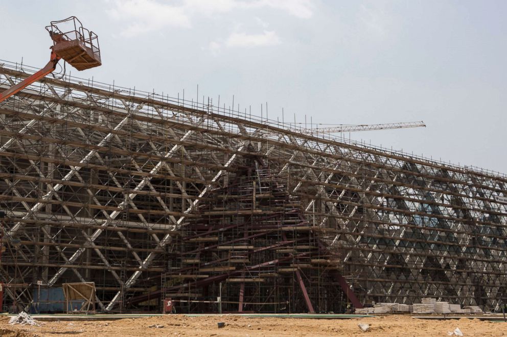 PHOTO:  A general view of the facade of the Grand Egyptian Museum, in Giza, Egypt, April 26, 2018.
